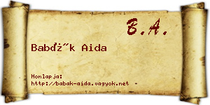 Babák Aida névjegykártya